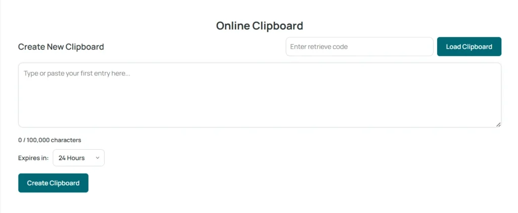 Online Clipboard Tool