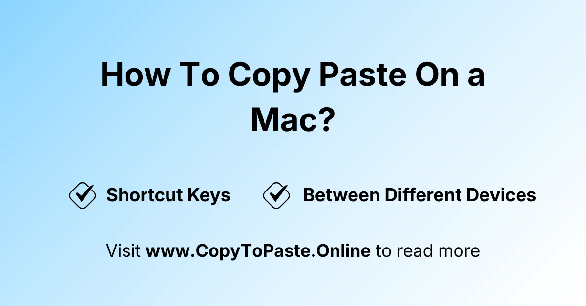 How To Copy and Paste on a Mac
